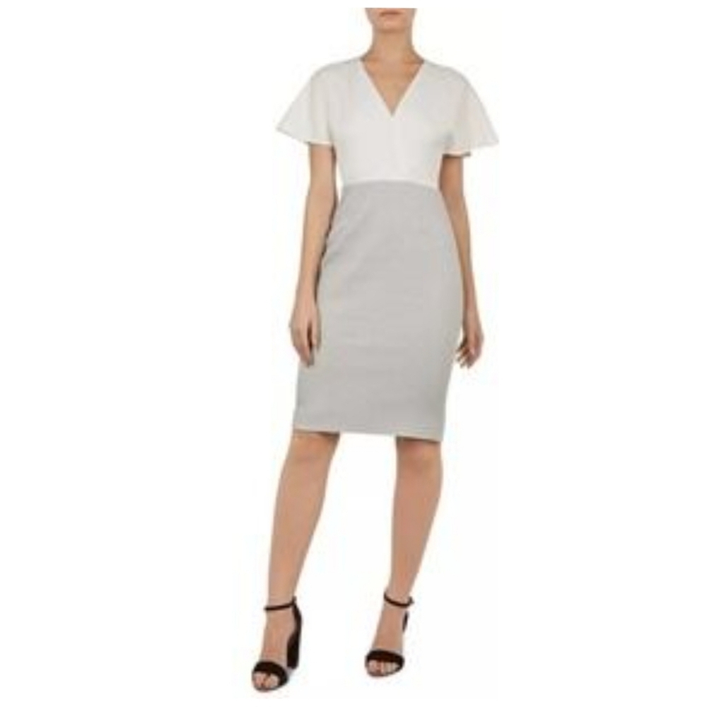 Ted Baker London Working Title Reemadd Two-Tone Women's Size 2 Midi Dress